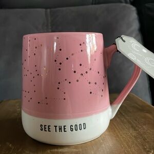 Stay Wild Moon Child “See the Good” Coffee Mug Pink Top with White Bottom (6)
